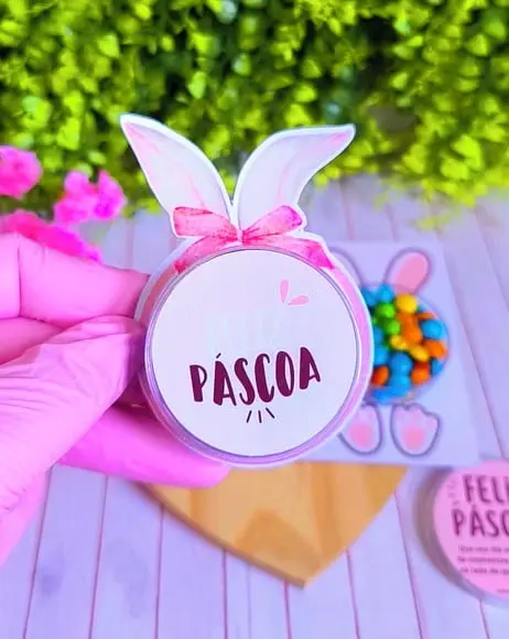 Card com Latinha de Coloreti (chocolate)- Páscoa