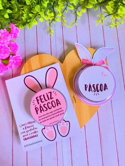 Card com Latinha de Coloreti (chocolate)- Páscoa