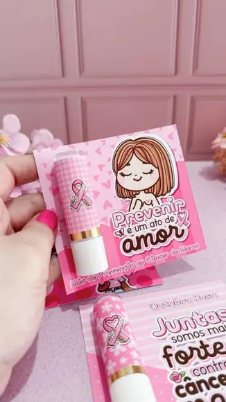 Card com Manteiga de Cacau- Outubro Rosa