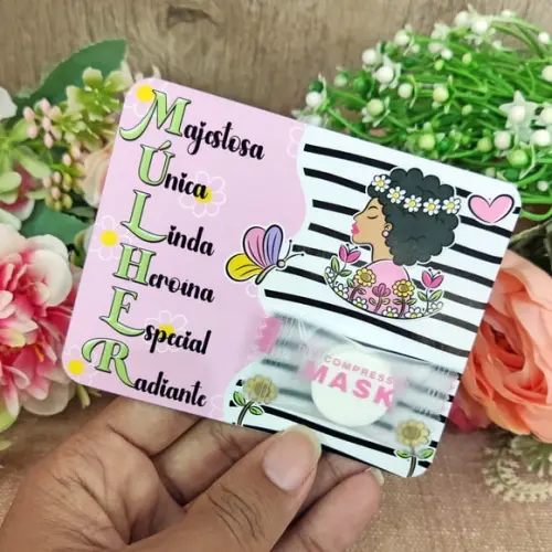 Card com Máscara Comprimida- Dia da Mulher
