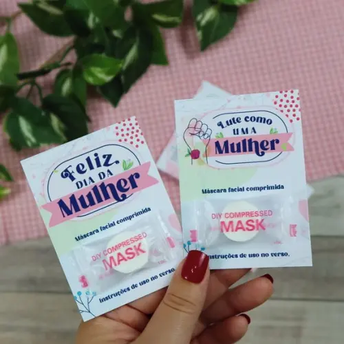 Card com Máscara Facial - Dia da Mulher
