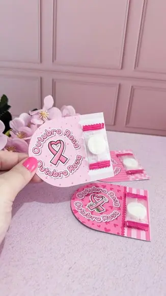 Card com Máscara Facial Comprimida- Outubro Rosa