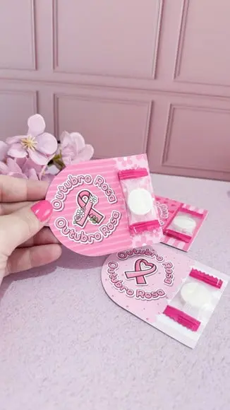 Card com Máscara Facial Comprimida- Outubro Rosa