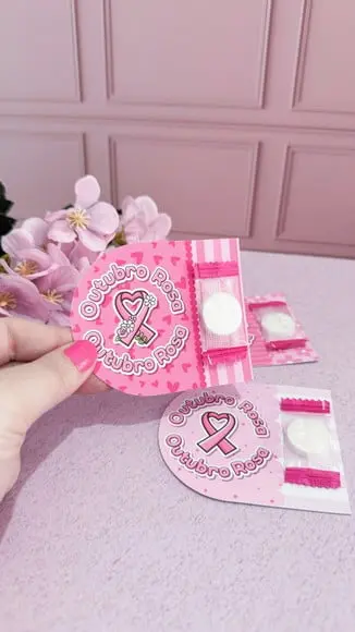 Card com Máscara Facial Comprimida- Outubro Rosa