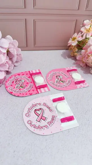Card com Máscara Facial Comprimida- Outubro Rosa