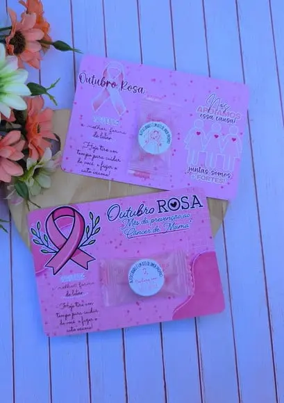 Card com Máscara Facial Comprimida- Outubro Rosa