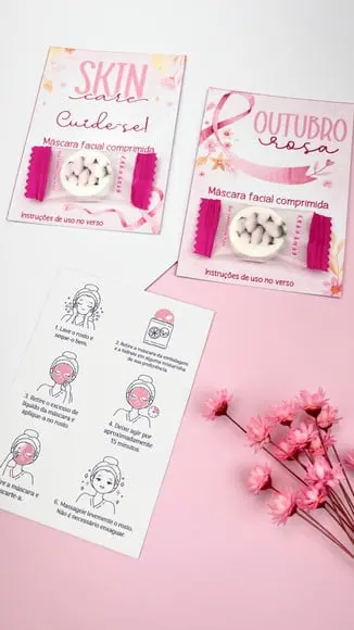 Card com Máscara Facial Desidratada- Outubro Rosa