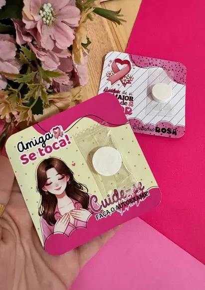 Card com Máscara Facial Desidratada- Outubro Rosa
