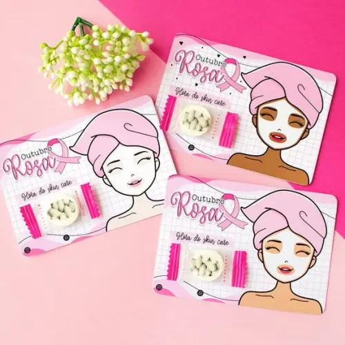 Card com Máscara Facial Desidratada- Outubro Rosa
