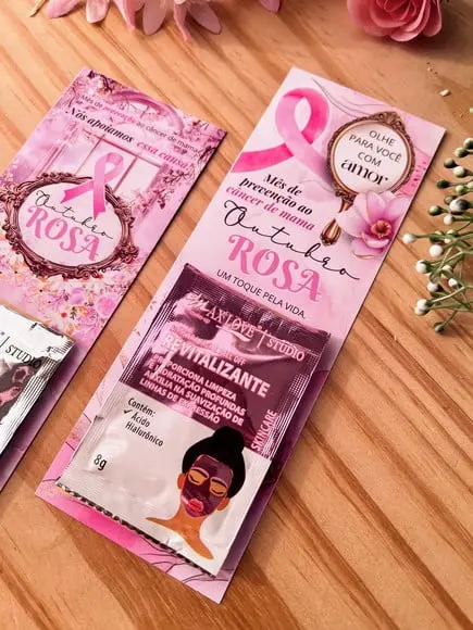 Card com Máscara Facial- Outubro Rosa