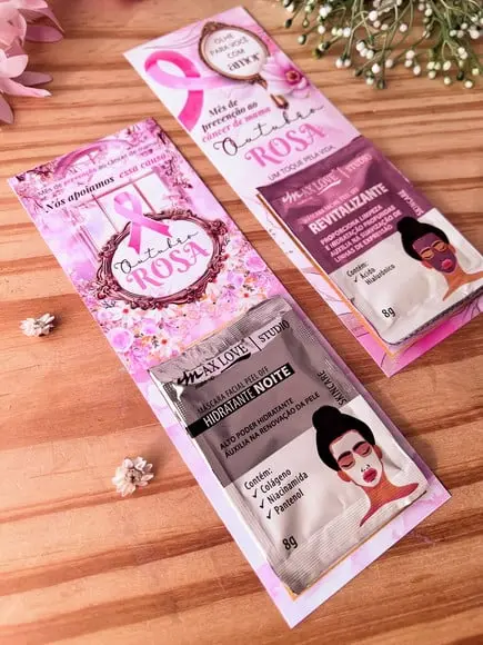 Card com Máscara Facial- Outubro Rosa