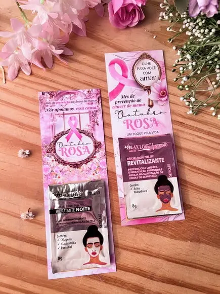 Card com Máscara Facial- Outubro Rosa