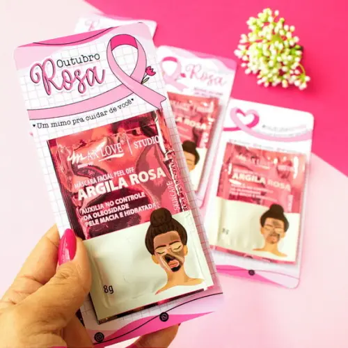 Card com Máscara Facial- Outubro Rosa