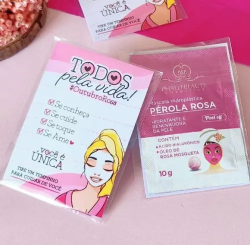 Card com Máscara Facial- Outubro Rosa