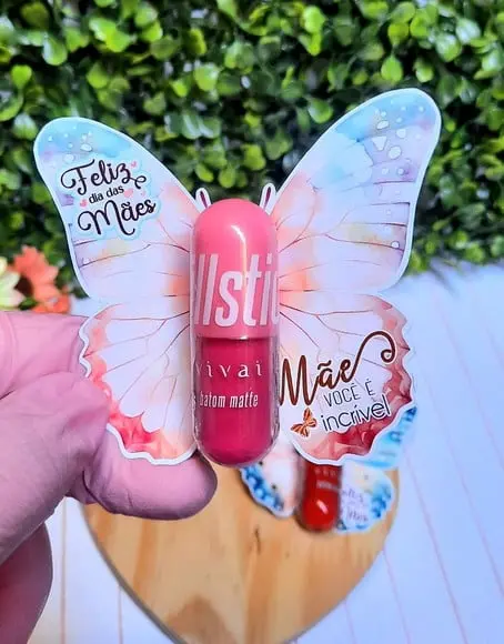 Card com Mini Batom- Dia das Mães
