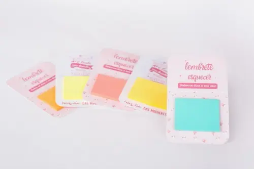 Card com Mini Bloquinho de Anotações- Dia da Mulher