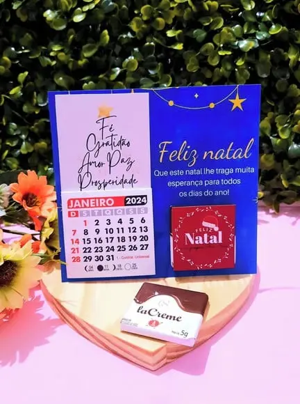 Card com Mini Calendário com Imã e Tablete Cacau Show 5g