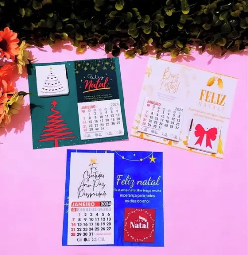 Card com Mini Calendário com Imã e Tablete Cacau Show 5g