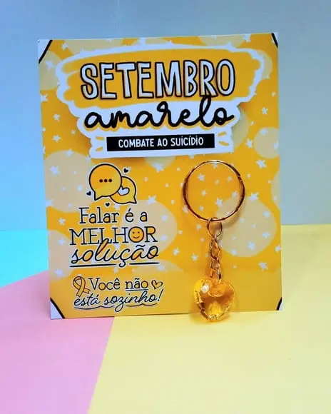 Card com Mini Chaveirinho- Setembro Amarelo