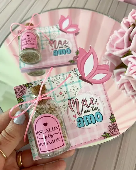 Card com Mini Escalda Pés- Dia das Mães