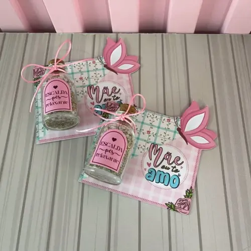Card com Mini Escalda Pés- Dia das Mães