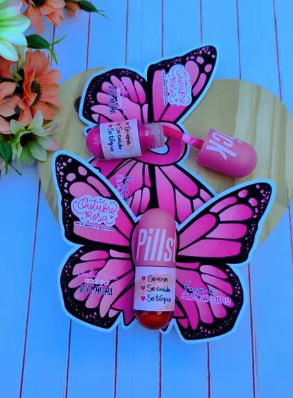 Card com Mini Gloss- Outubro Rosa