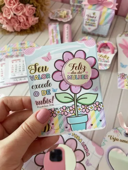 Card com Mini Hidratante- Dia da Mulher