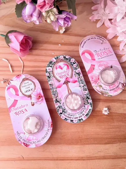 Card com Mini Hidratante- Outubro Rosa