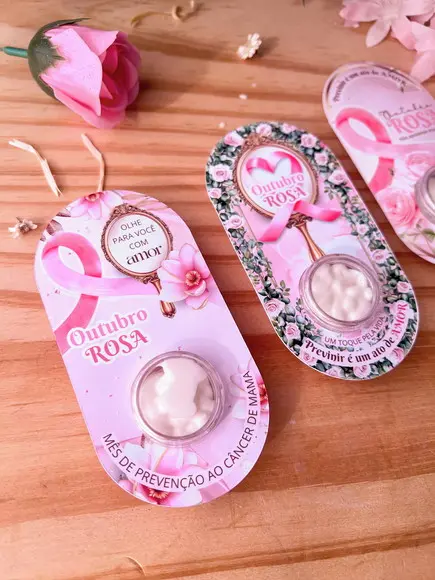 Card com Mini Hidratante- Outubro Rosa