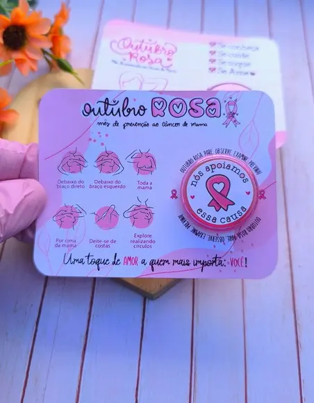 Card com Mini Hidratante- Outubro Rosa
