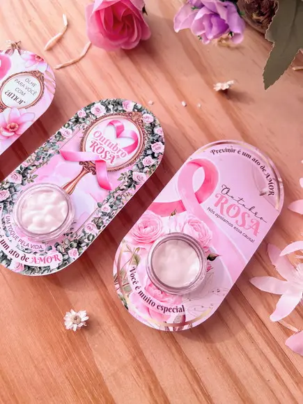 Card com Mini Hidratante- Outubro Rosa