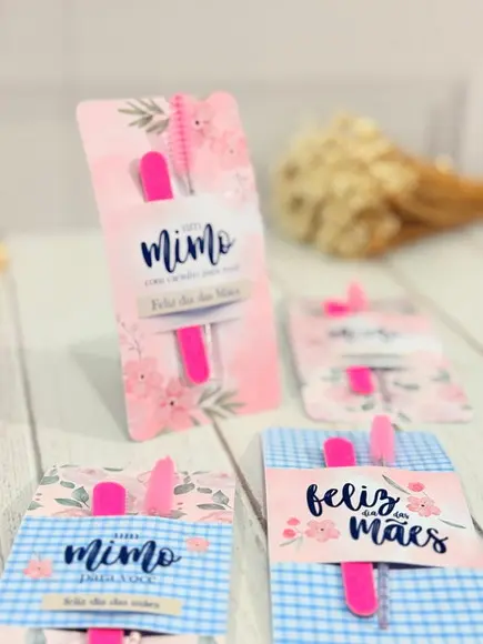 Card com Mini Lixa e Escovinha- Dia das Mães