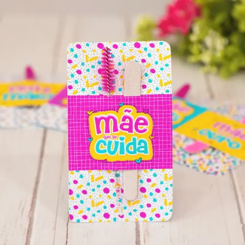 Card com Mini Lixa e Escovinha- Dia das Mães