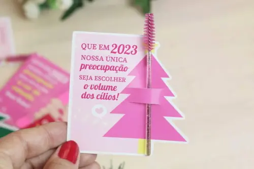 Card com Mini Lixa ou Escovinha- Mimo de Natal