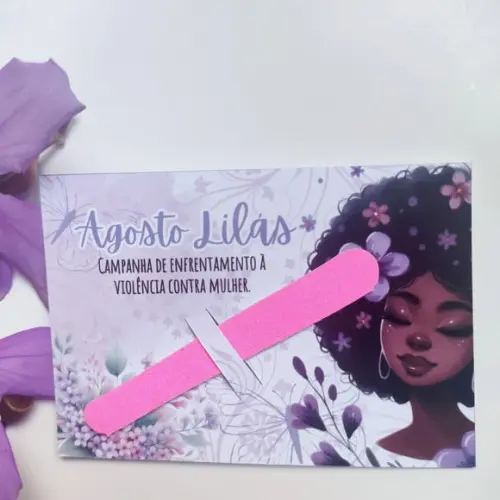 Card com Mini Lixa- Agosto Lilás