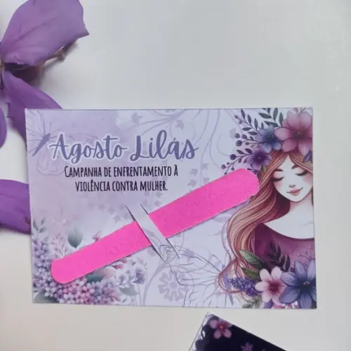 Card com Mini Lixa- Agosto Lilás