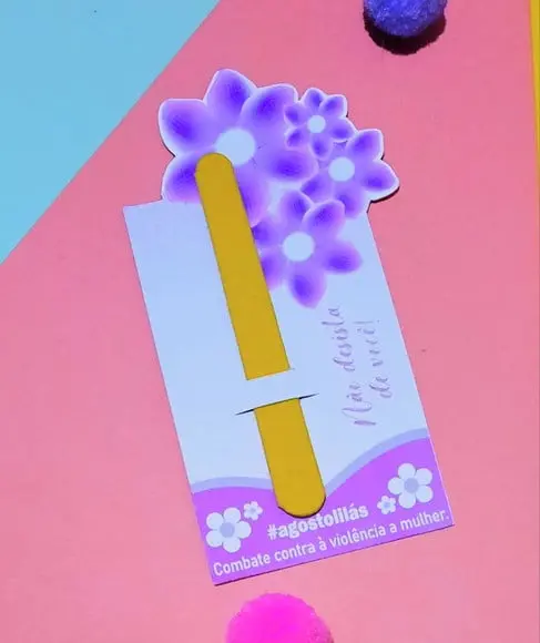 Card com Mini Lixa- Agosto Lilás