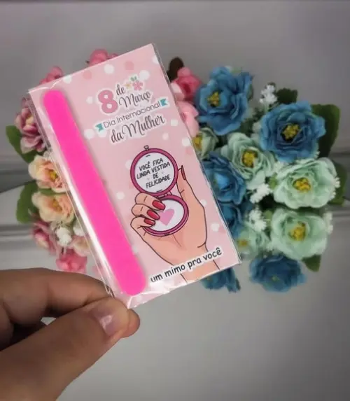 Card com Mini Lixa- Dia da Mulher