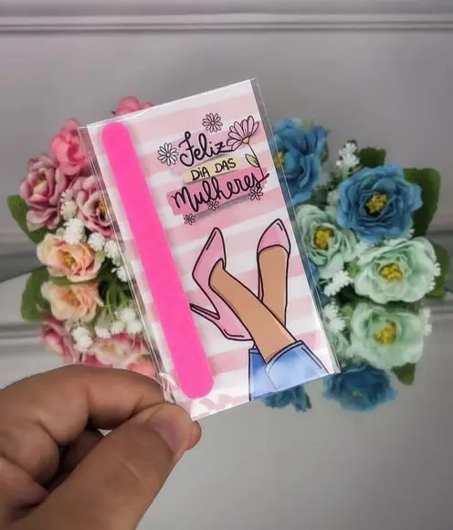 Card com Mini Lixa- Dia da Mulher