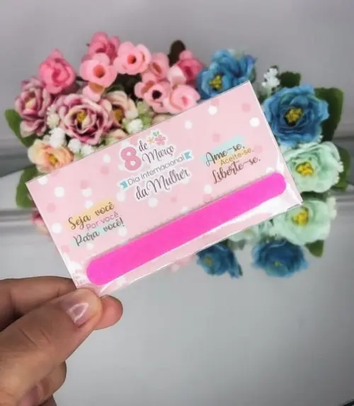 Card com Mini Lixa- Dia da Mulher