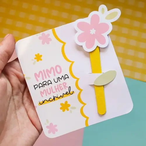 Card com Mini Lixa- Dia da Mulher