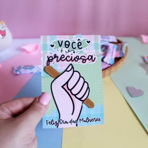 Card com Mini Lixa- Dia da Mulher