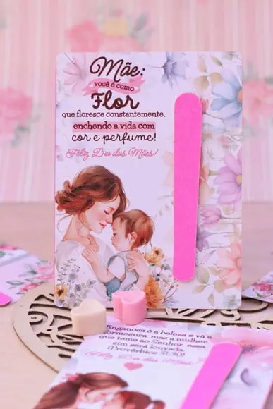 Card com Mini Lixa- Dia das Mães