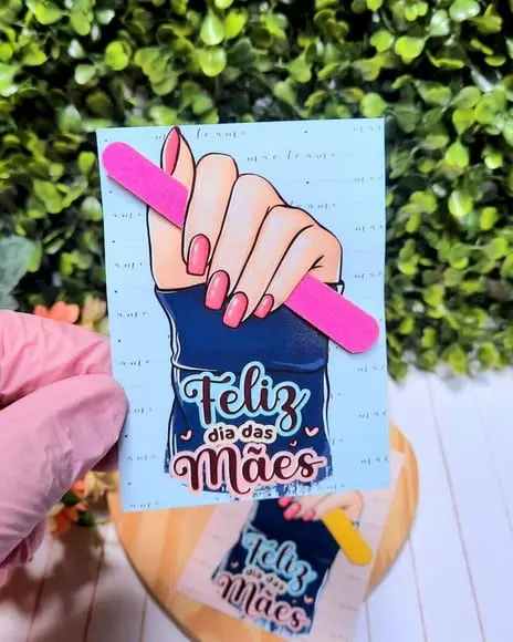 Card com Mini Lixa- Dia das Mães