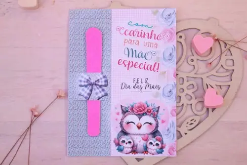 Card com Mini Lixa- Dia das Mães