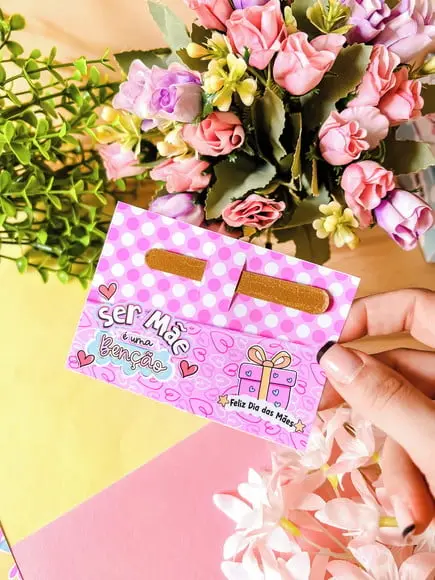 Card com Mini Lixa- Dia das Mães
