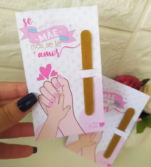 Card com Mini Lixa- Dia das Mães