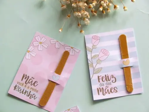 Card com Mini Lixa- Dia das Mães
