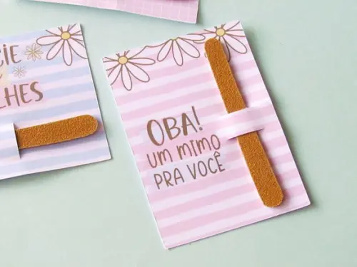 Card com Mini Lixa- Mimo cliente