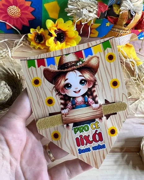 Card com Mini Lixa- Festa Junina
